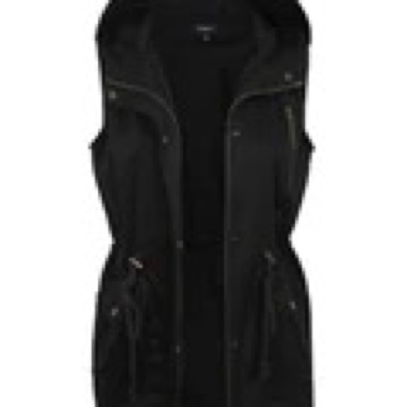 NWOT Zenana Outfitter Fur Lined Zip/Button/Hood Drawstring Vest BLACK SIZE M - Picture 3 of 13